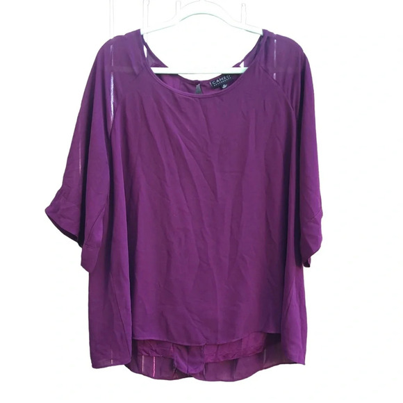 CAMEO APPEARANCE PURPLE FLOWY BLOUSE - Picture 1 of 5